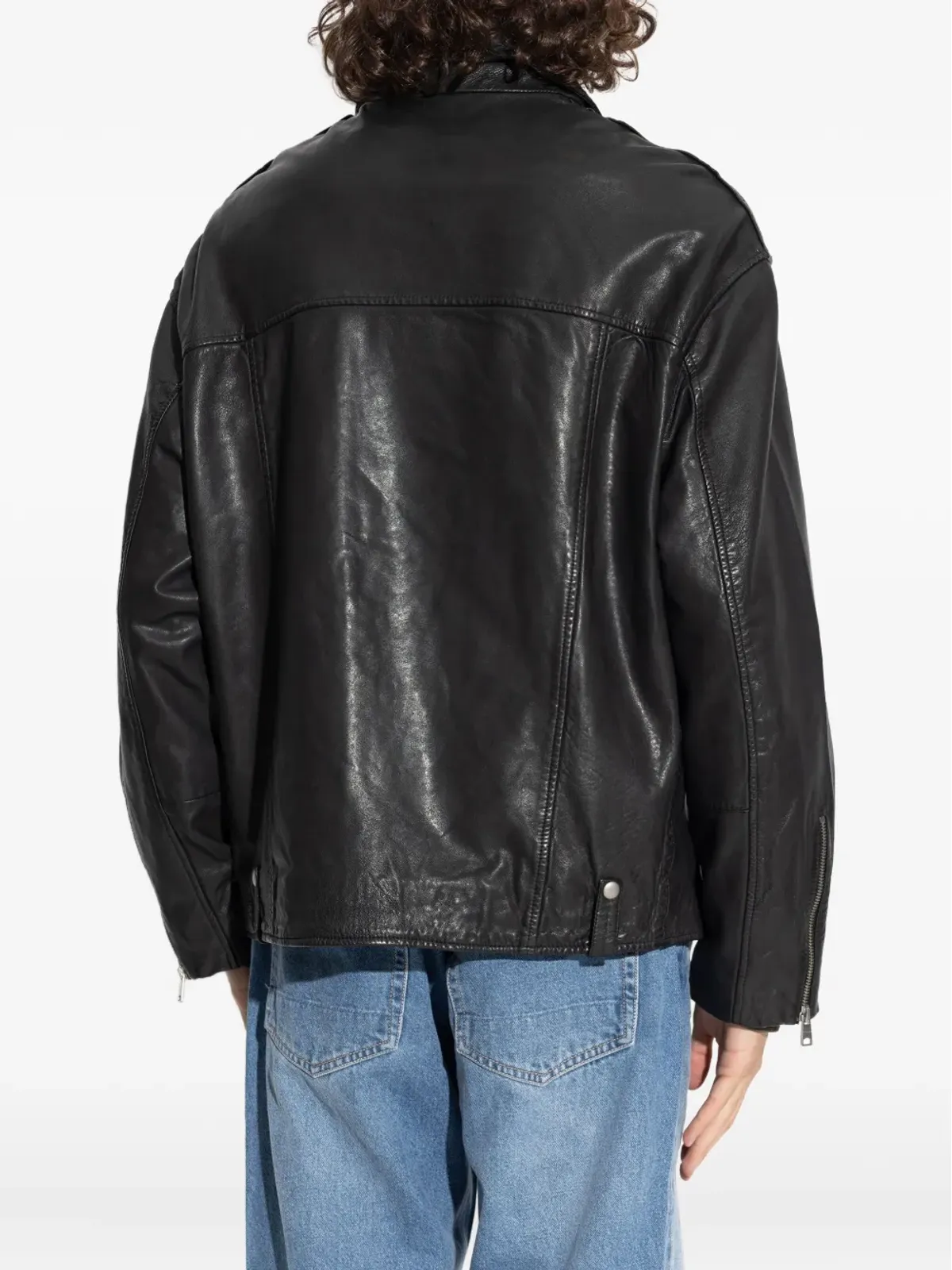 AllSaints ジップアップ バイカージャケット ブラック - 画像4