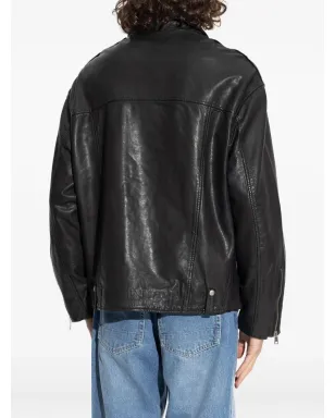 AllSaints ジップアップ バイカージャケット ブラック - サムネイル4