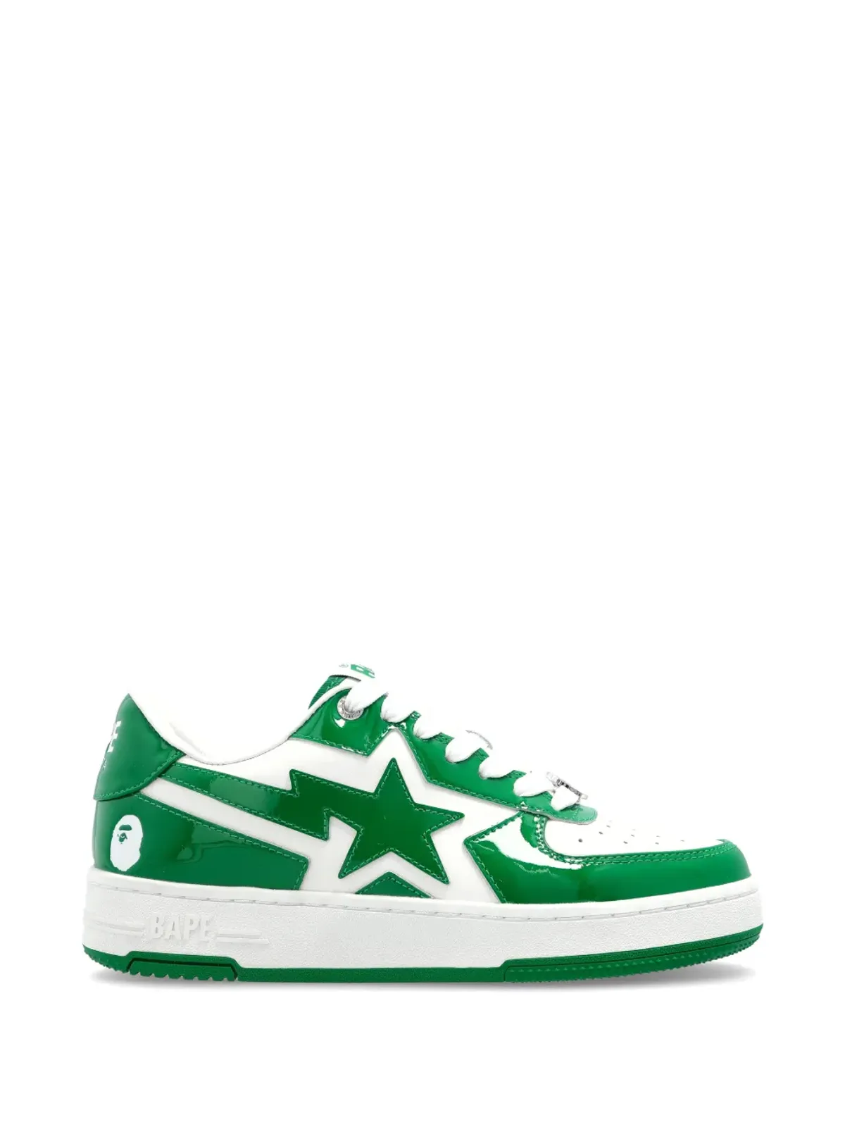 A BATHING APE® 星柄パネルレザースニーカー - 画像1