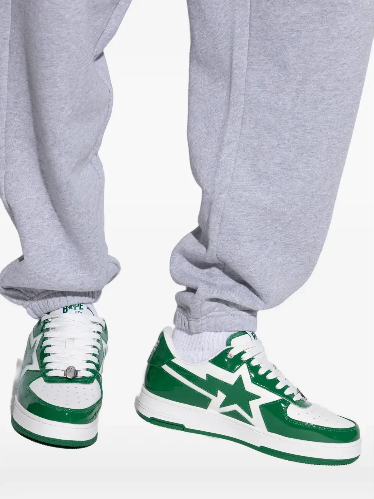 A BATHING APE® 星柄パネルレザースニーカー - 画像5
