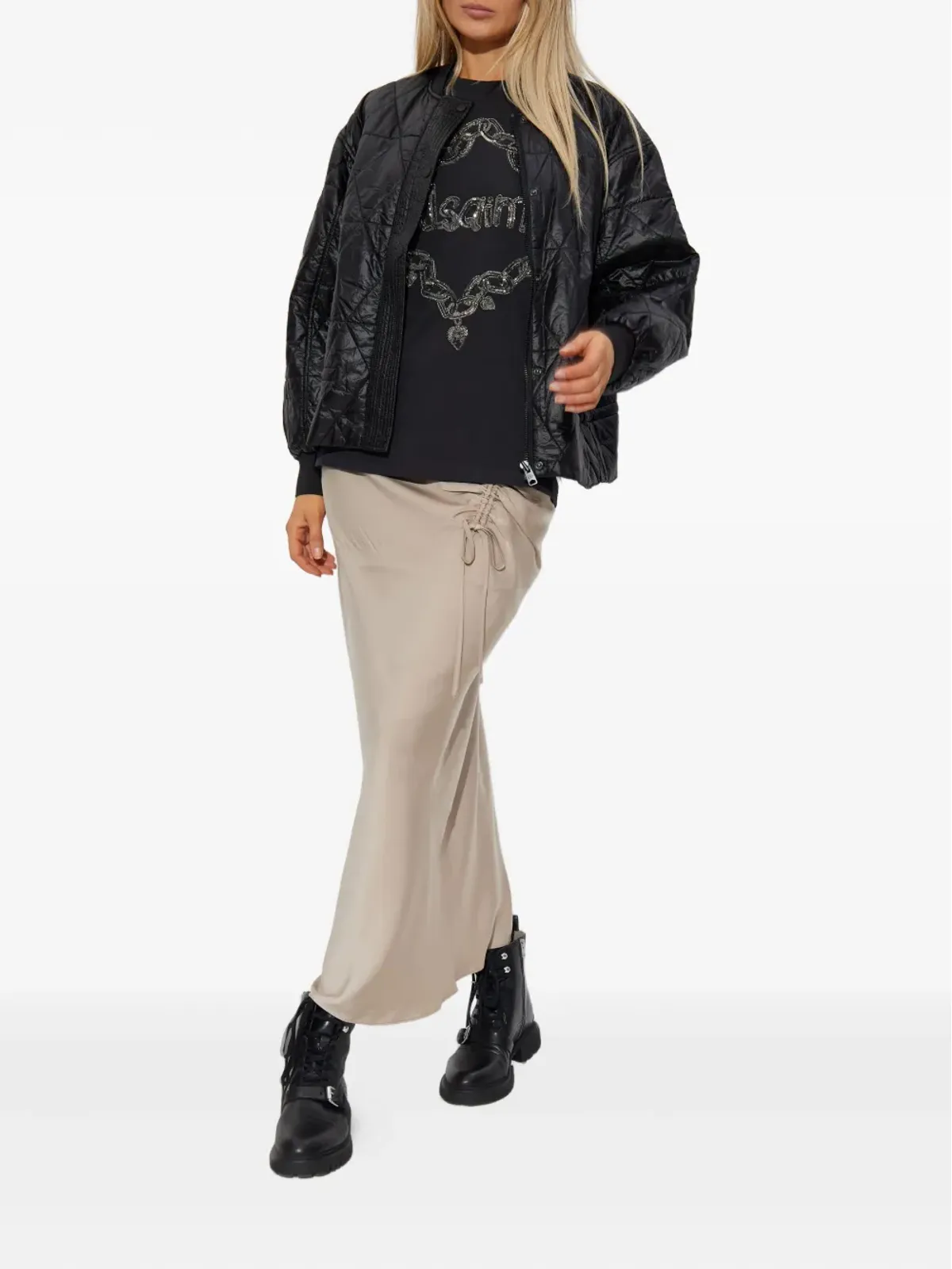 AllSaints ドリップTシャツ ブラック - 画像2