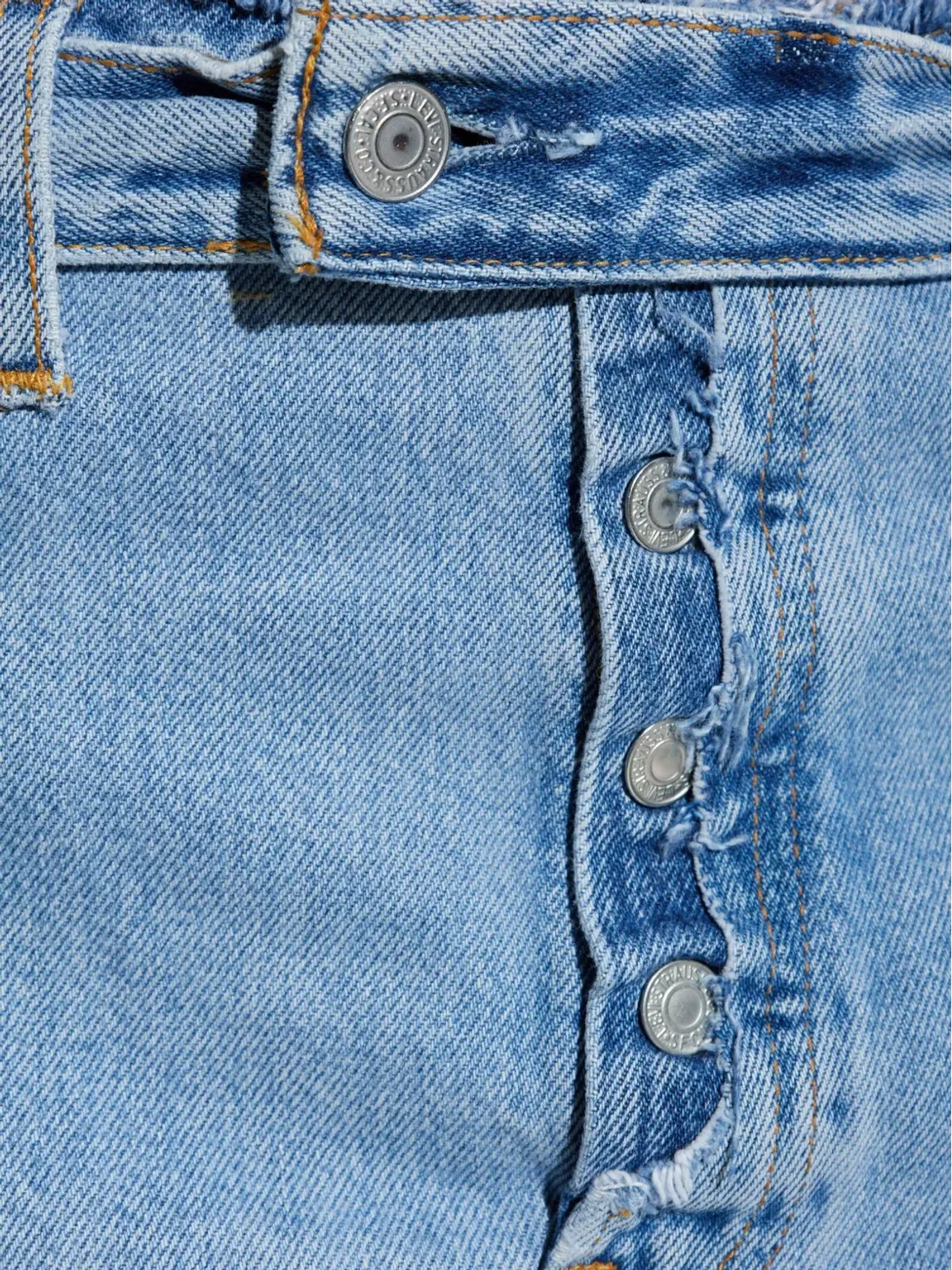 RE/DONE ボタン留めのフリンジデニムスカート - 画像5