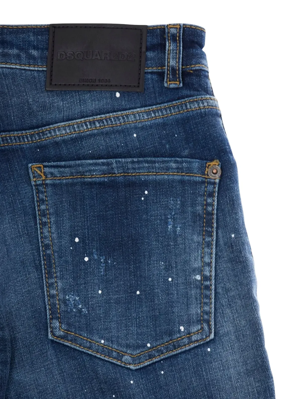 DSQUARED2 KIDS ペイントスプラッター ダメージ加工デニムジーンズ - ブルー - 画像3