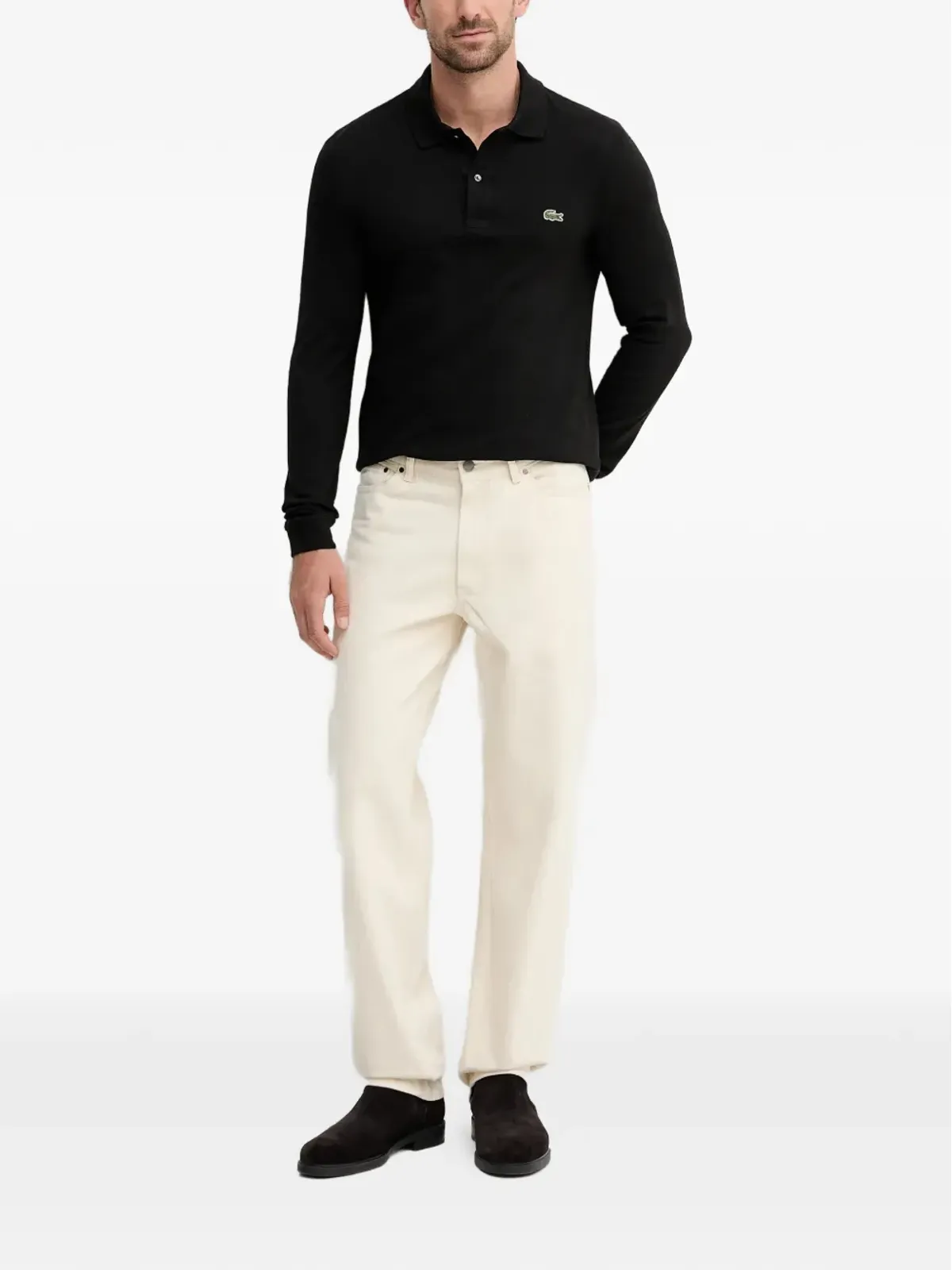 Lacoste ロングスリーブポロシャツ - ブラック - 画像2