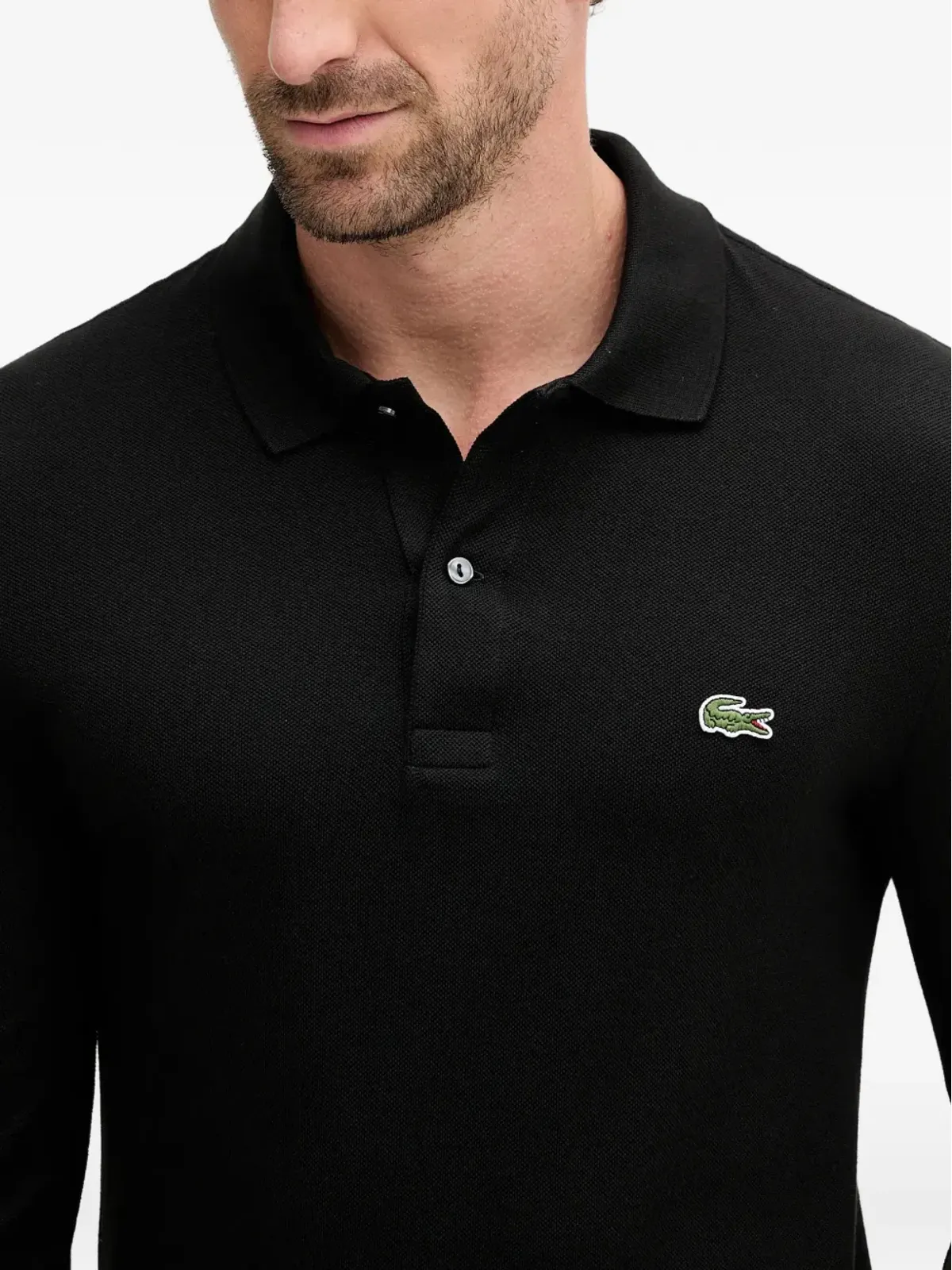 Lacoste ロングスリーブポロシャツ - ブラック - 画像4