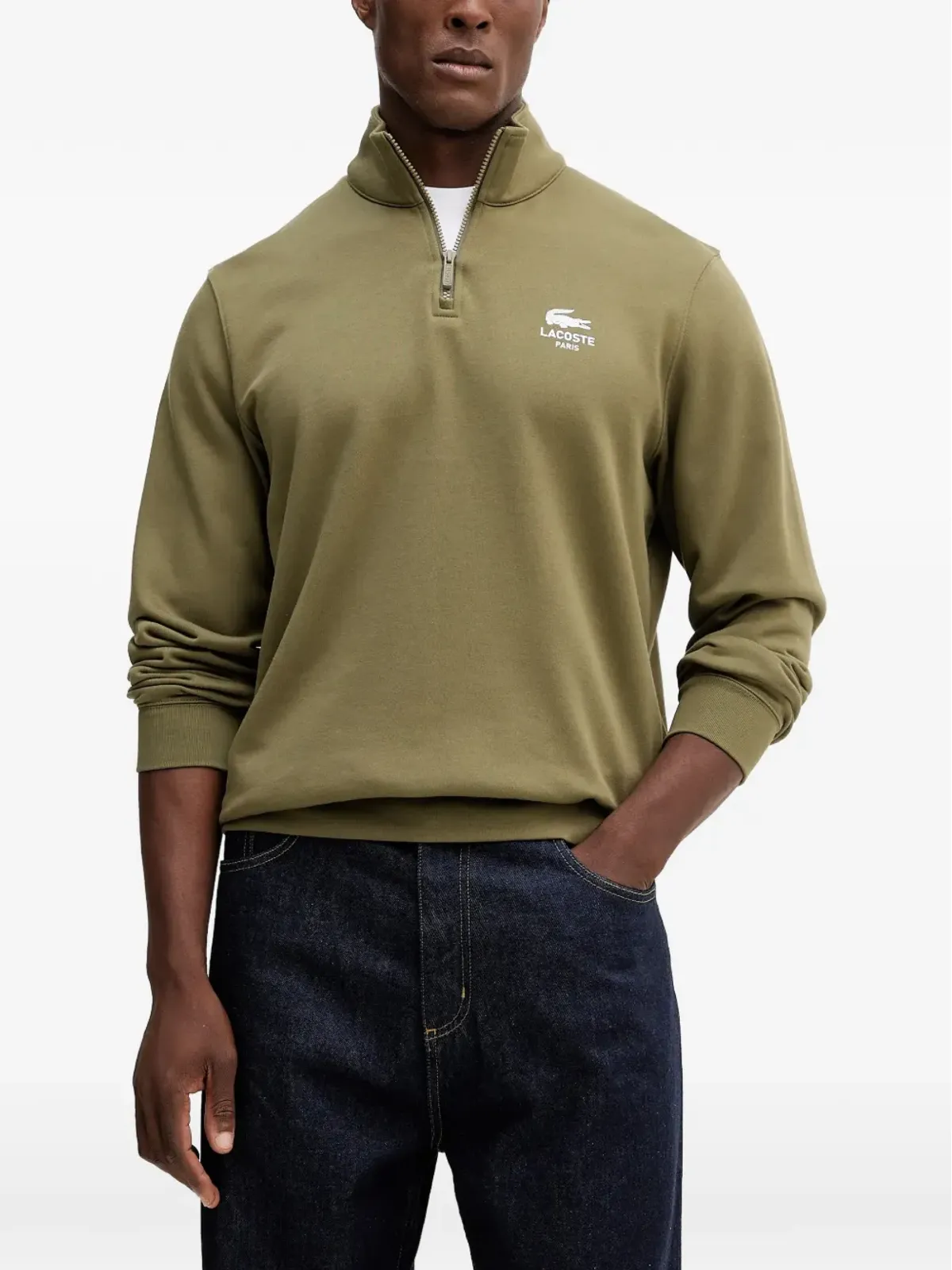 Lacoste ハーフジップ ロゴ セーター - 画像1