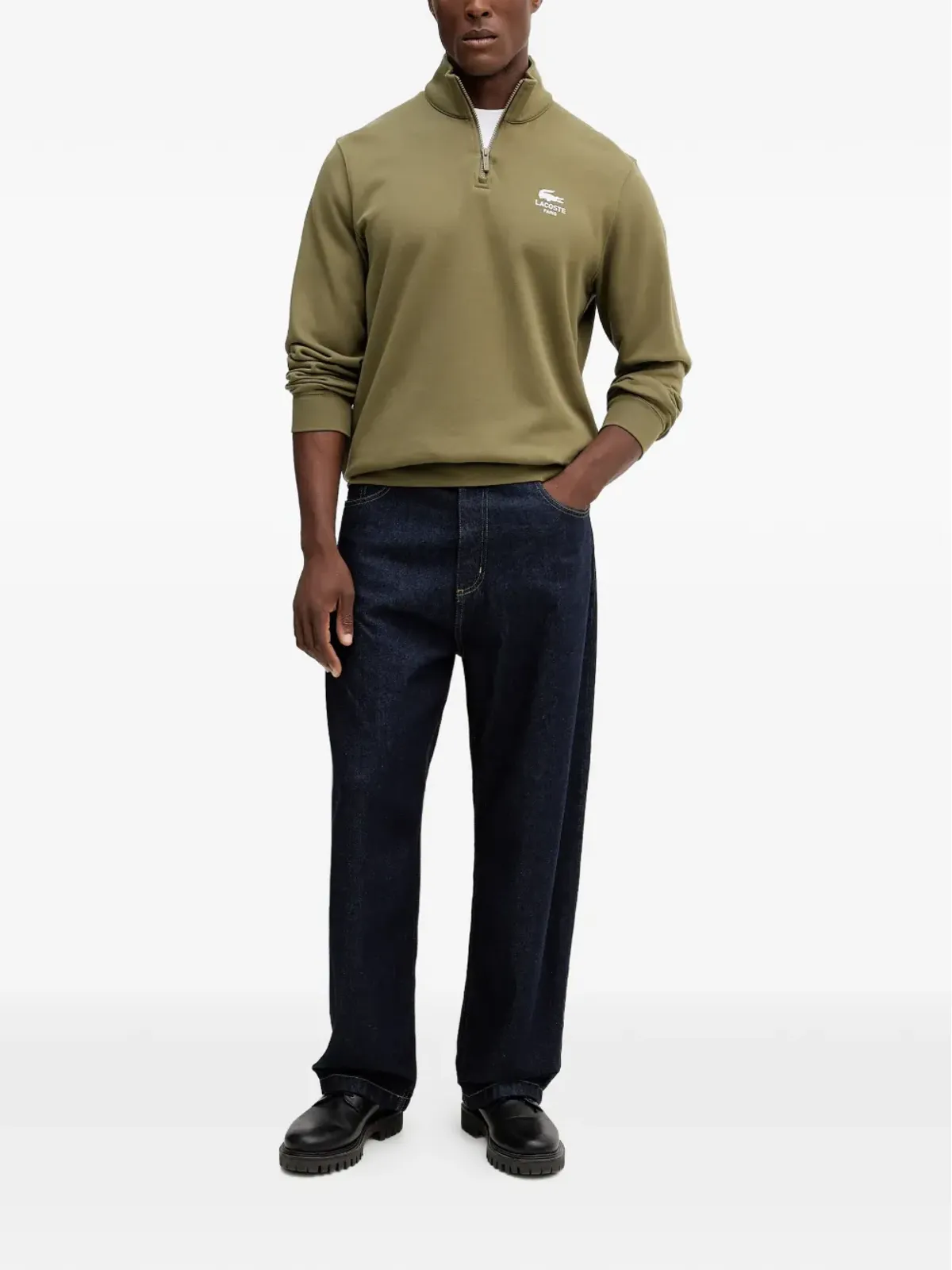 Lacoste ハーフジップ ロゴ セーター - 画像2