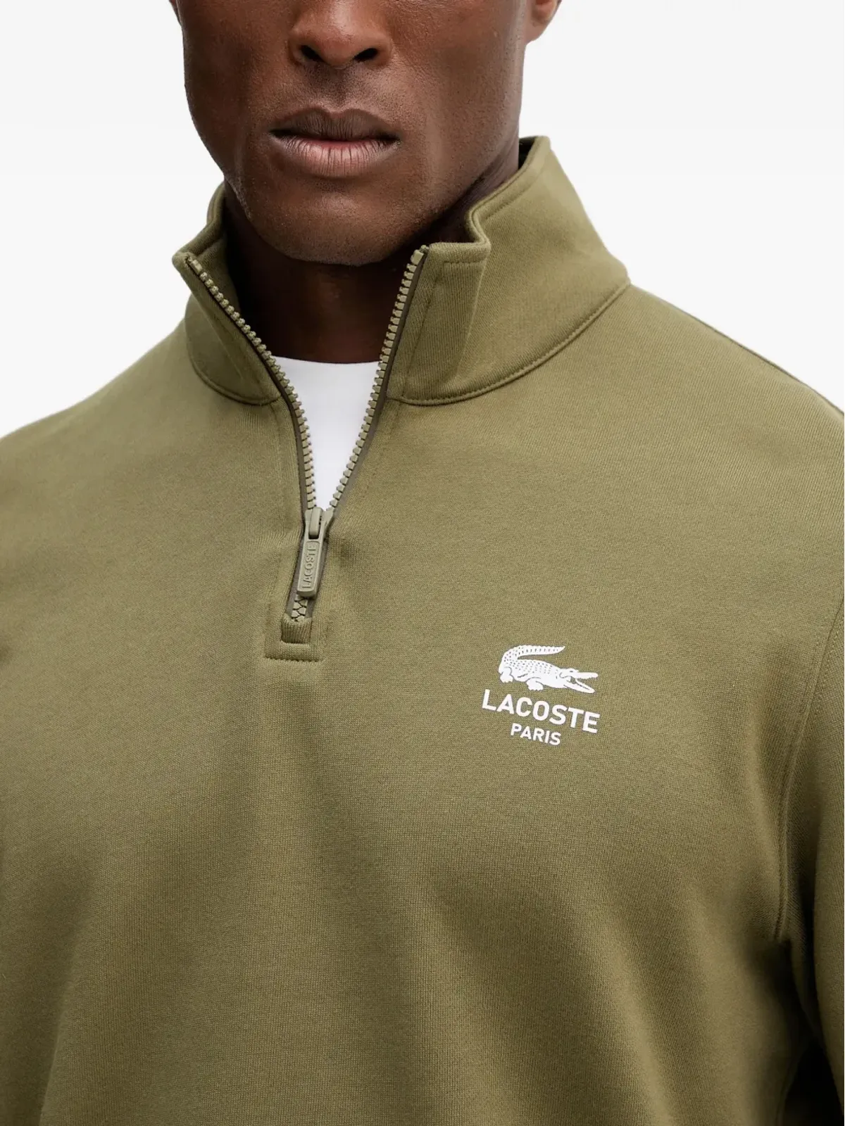 Lacoste ハーフジップ ロゴ セーター - 画像4