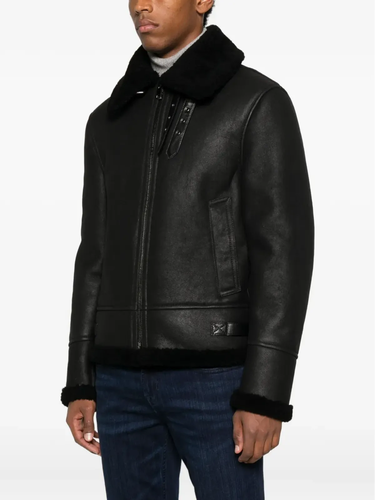ERALDO Wright suede jacket - Black - 画像3
