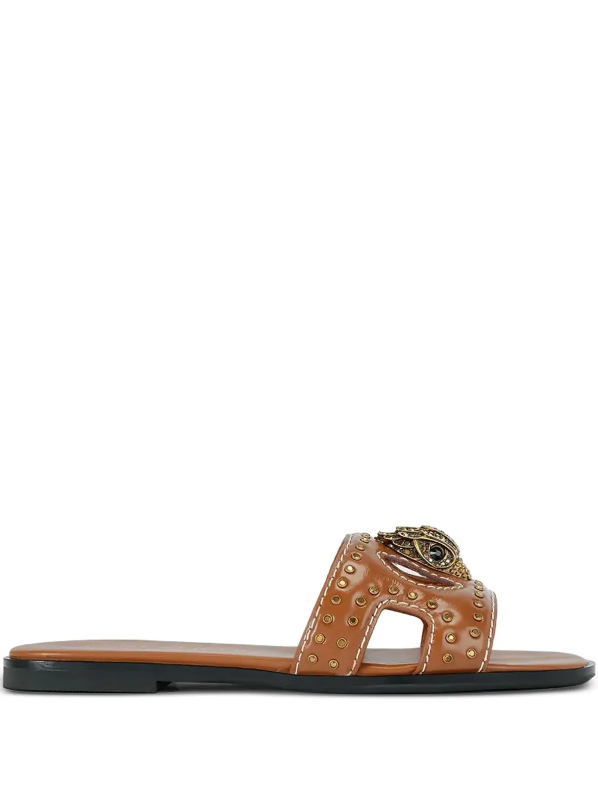 Kurt Geiger London イーグルヘッドディテールスタッズ付きフラットサンダル - 画像1
