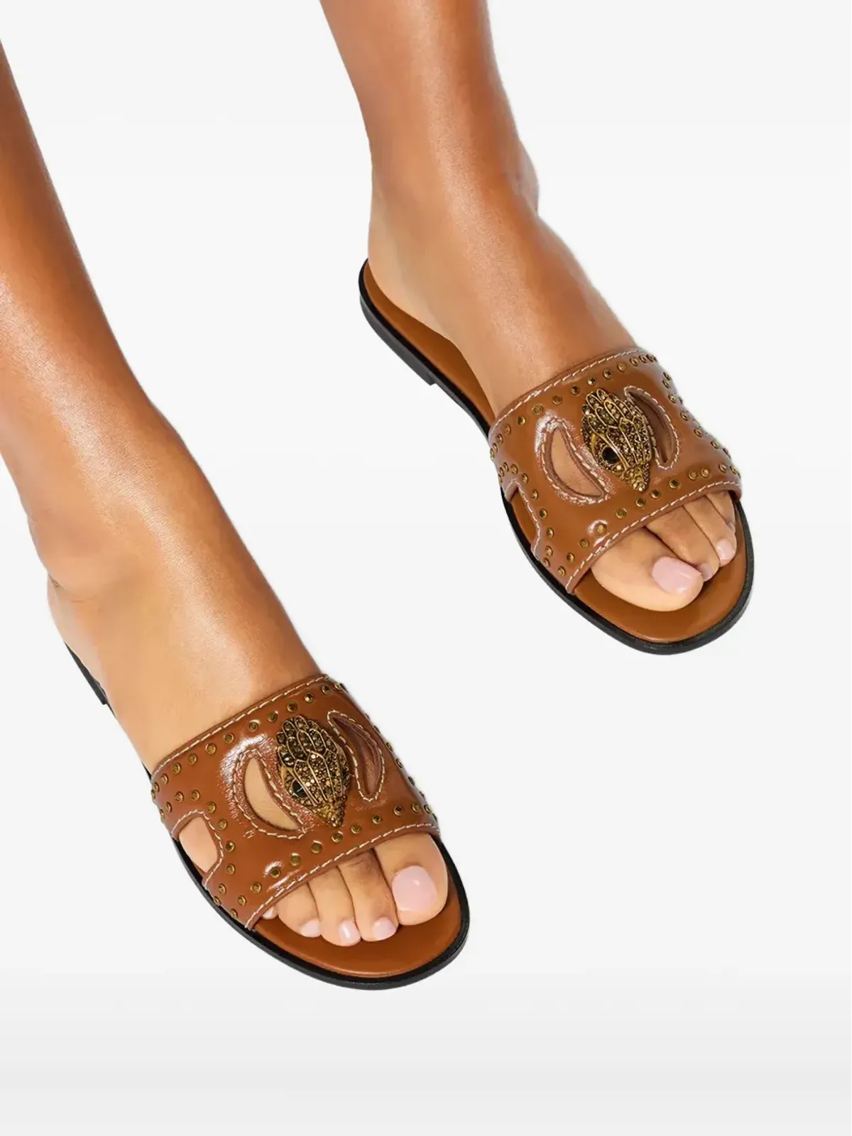 Kurt Geiger London イーグルヘッドディテールスタッズ付きフラットサンダル - 画像5