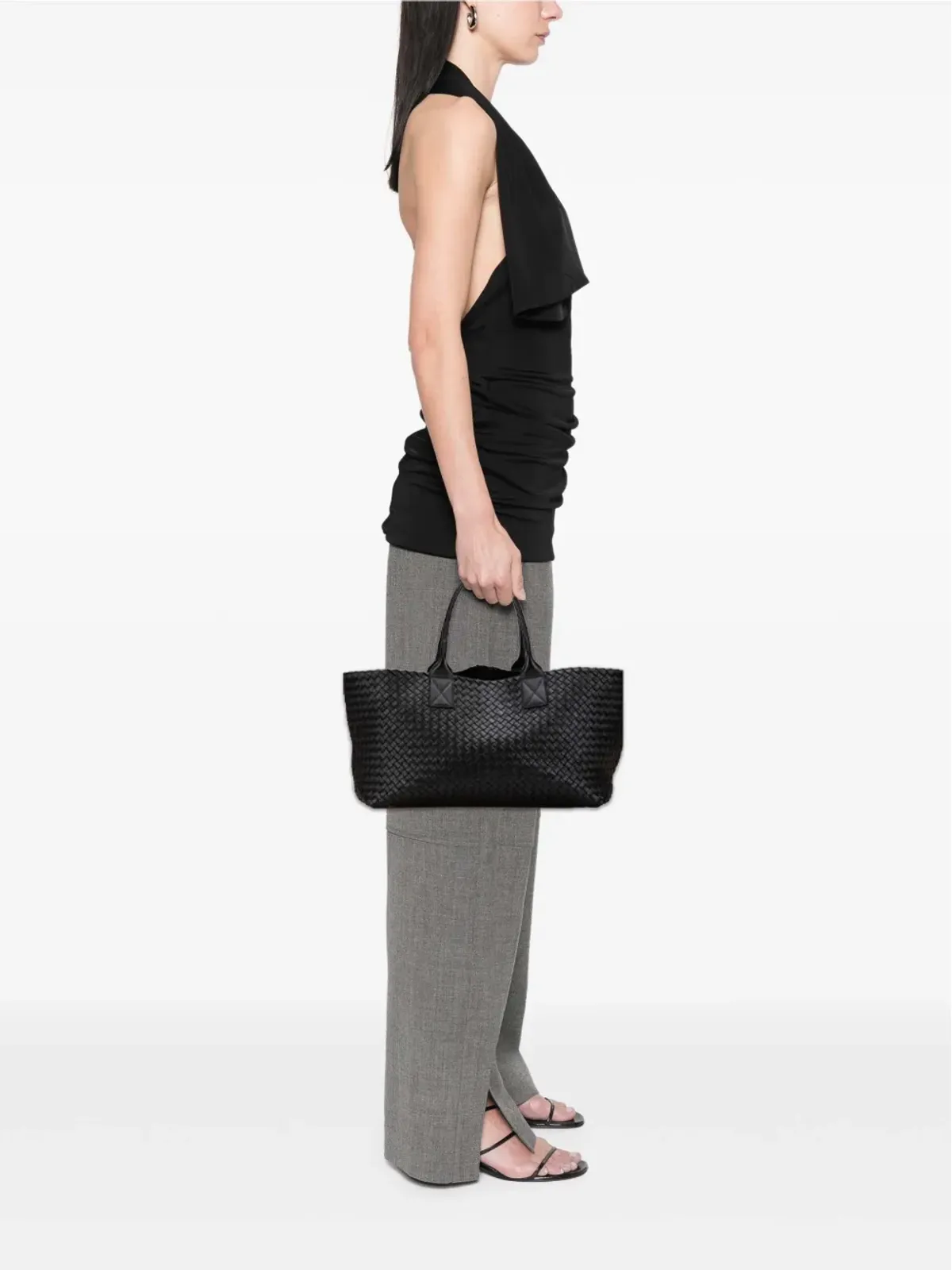 Bottega Veneta Pre-Owned 2012-2025 ミディアム ラムスキン インテレッチョ Cabat トートバッグ - ブラック - 画像2