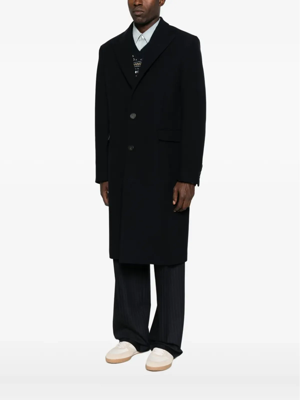 Golden Goose ウール混紡ボタンコート - 画像3