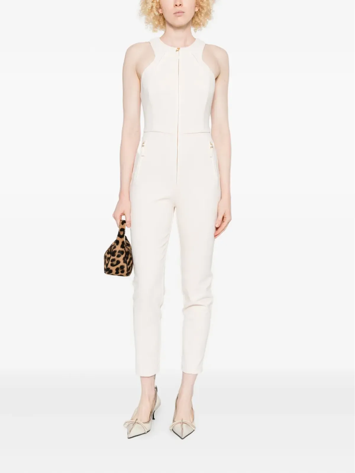 Elisabetta Franchi ジップフロント ノースリーブ ジャンプスーツ - 画像2