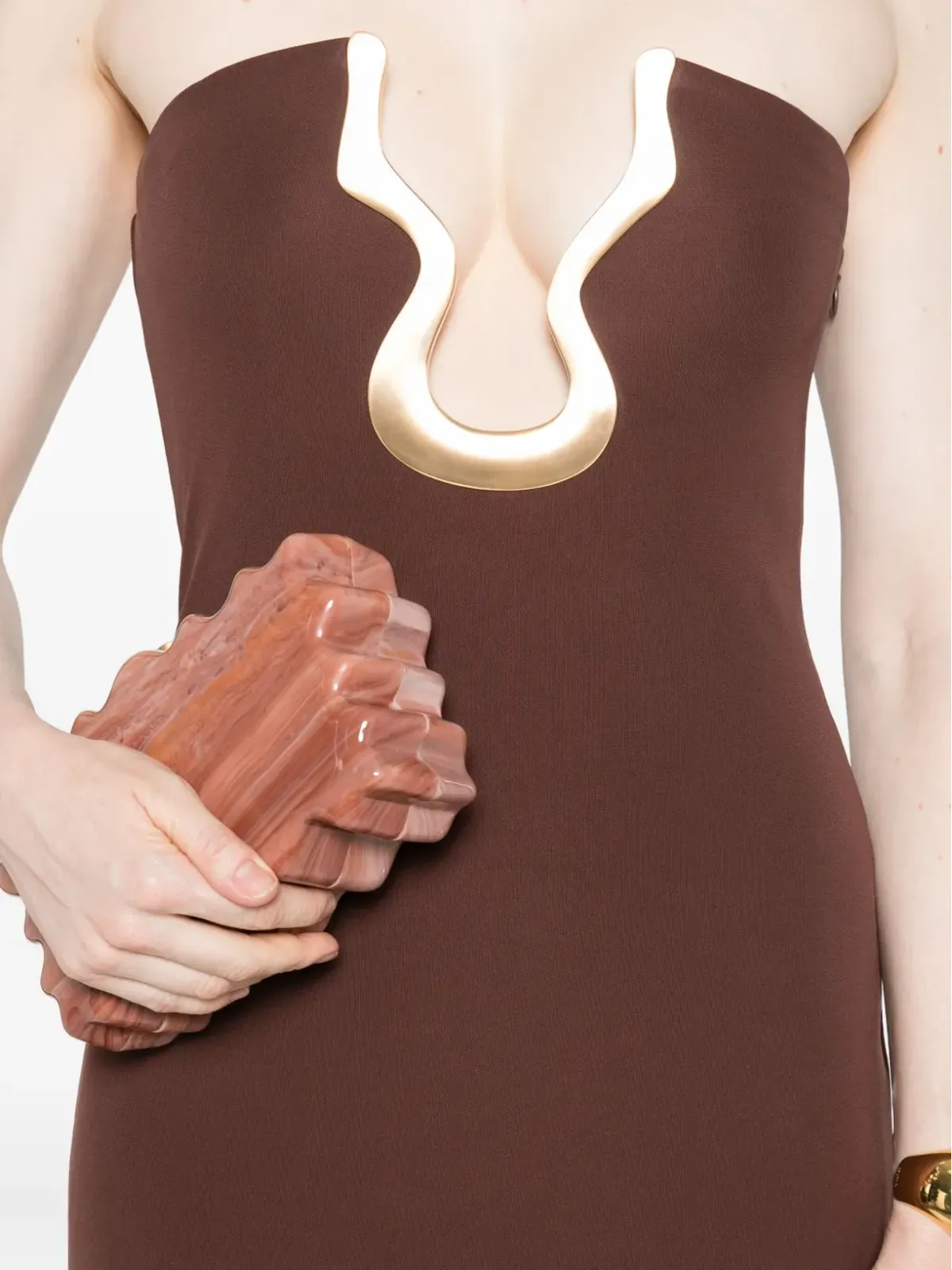 Cult Gaia アプリル カットアウト マキシドレス - ブラウン - 画像5