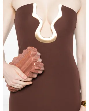 Cult Gaia アプリル カットアウト マキシドレス - ブラウン - サムネイル5