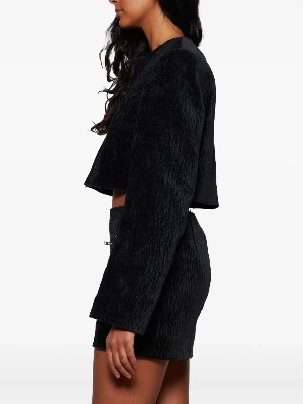Alexander Wang ベルベット風クロップドジャケット - 画像4