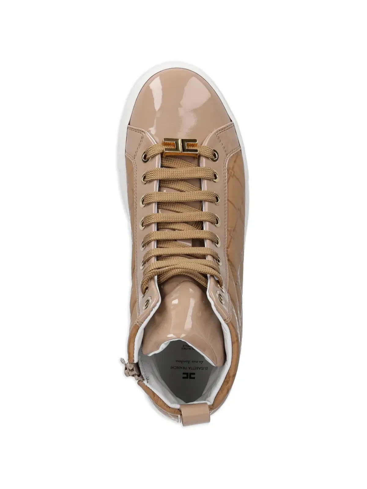 Elisabetta Franchi La Mia Bambina キルテッド ハイトップ スニーカー - 画像4