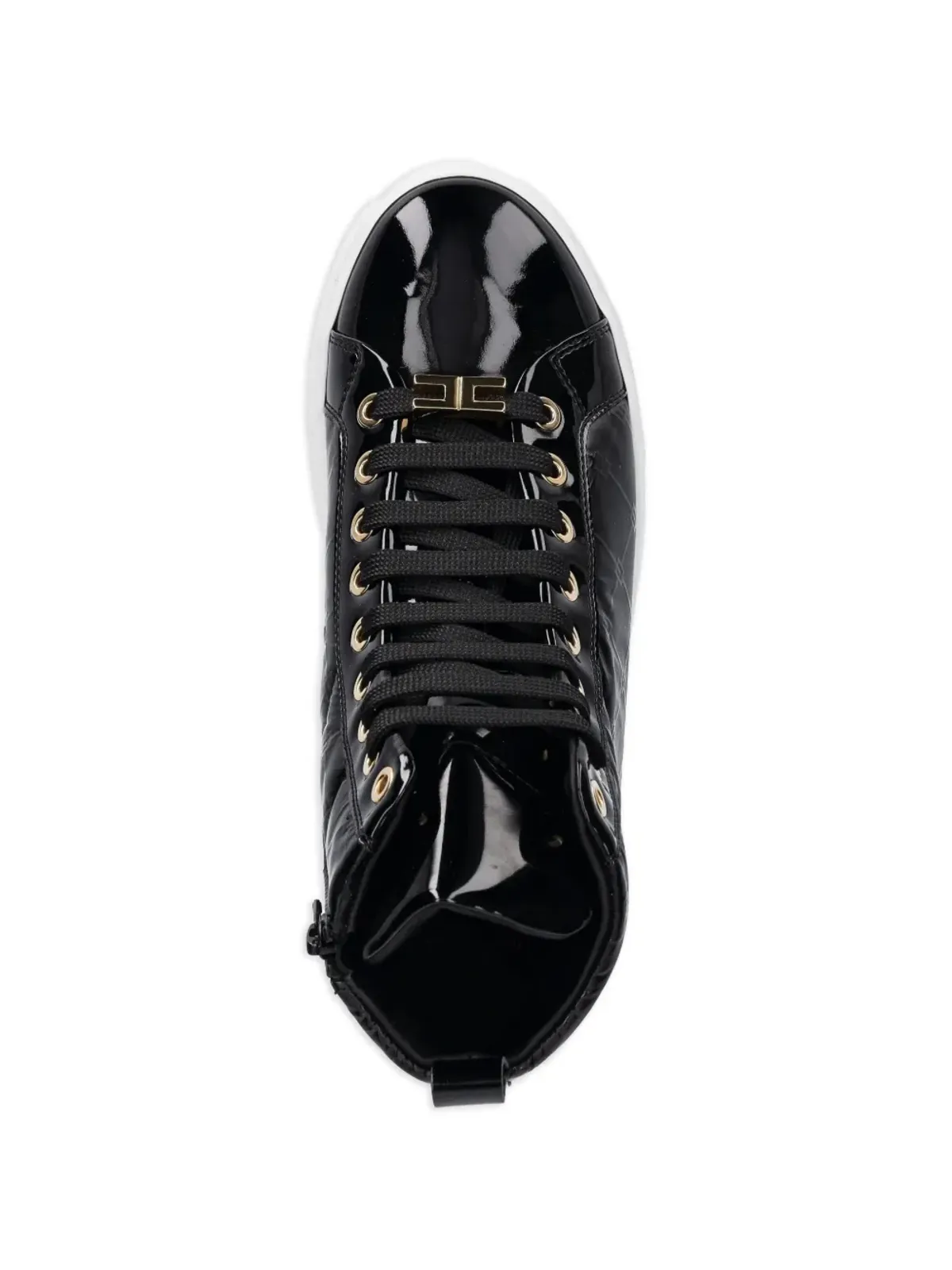 Elisabetta Franchi La Mia Bambina キルテッド ロゴディテール スニーカー - 画像4
