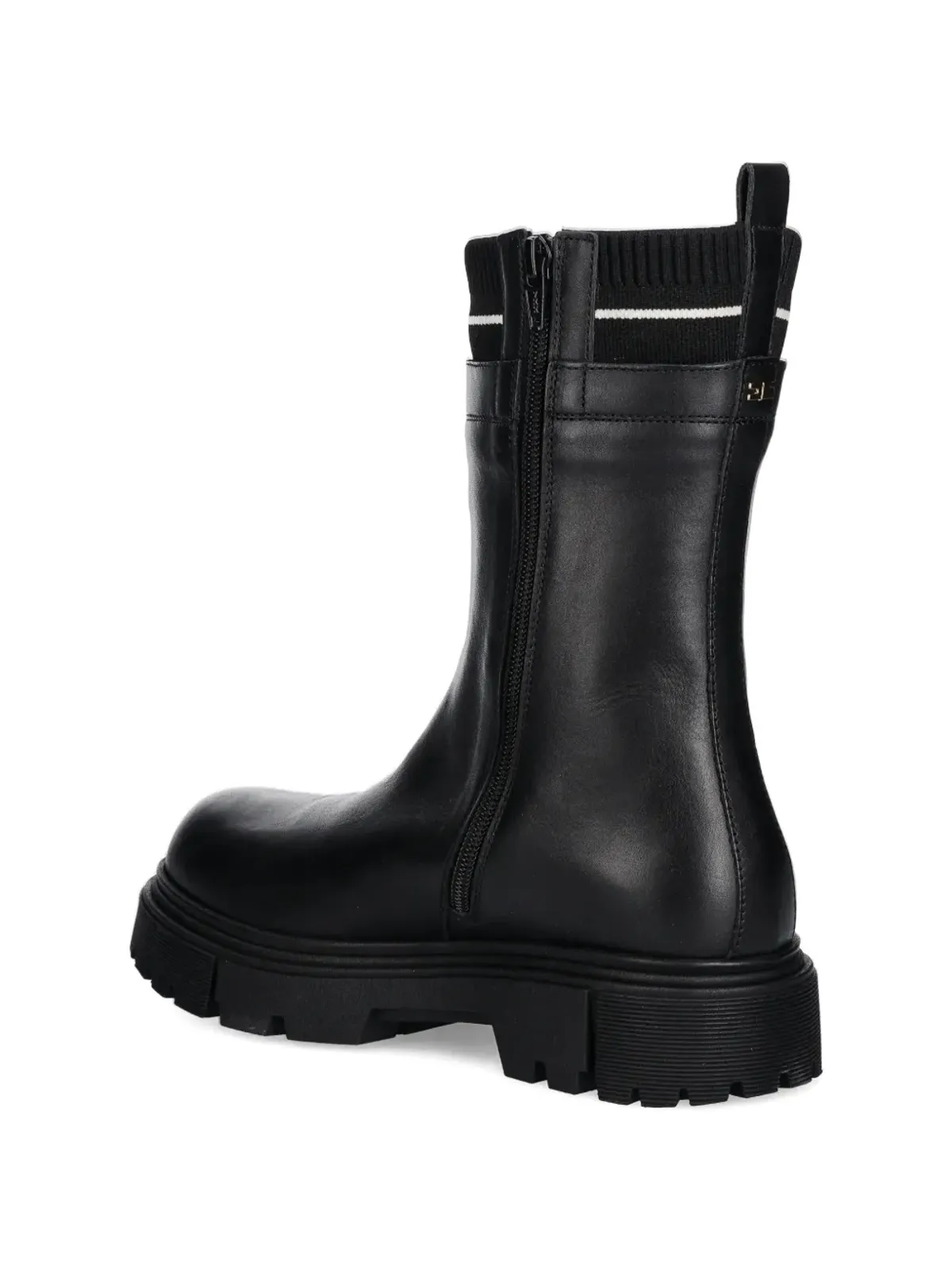Elisabetta Franchi La Mia Bambina ロゴディテール リブド ブーツ - 画像3