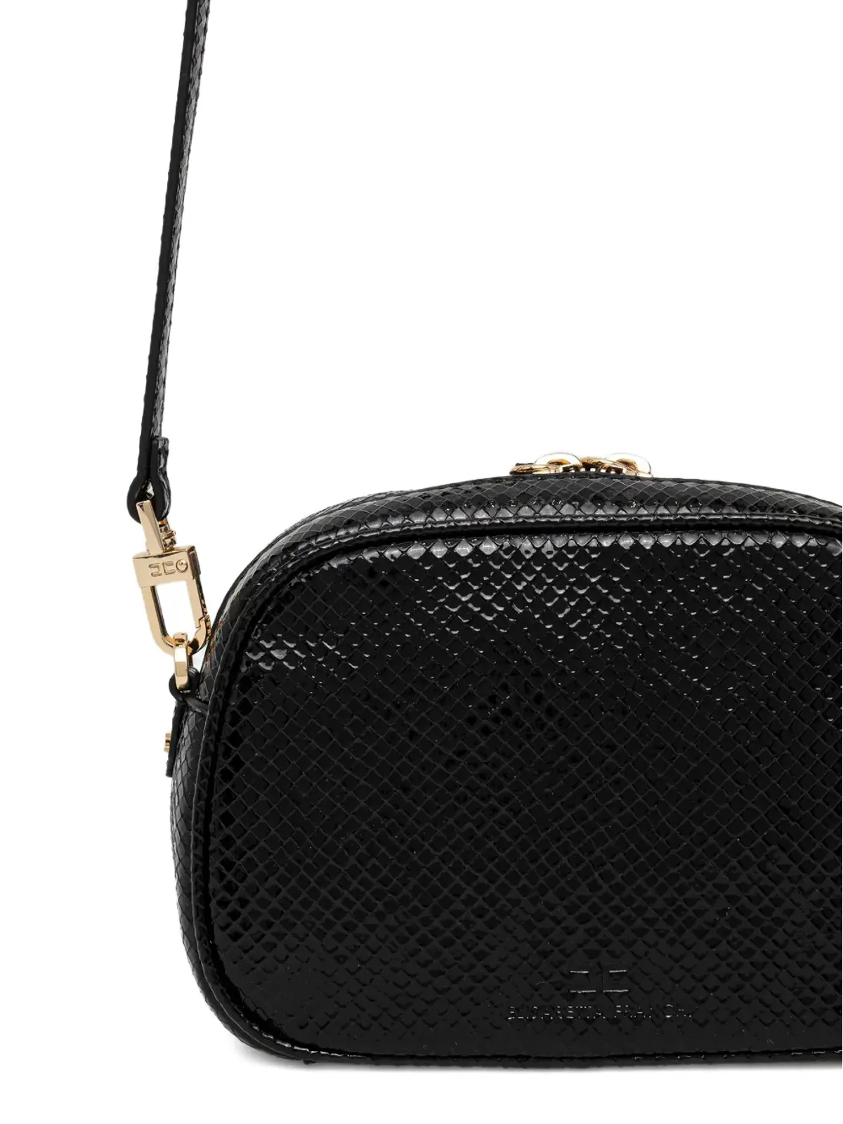 Elisabetta Franchi La Mia Bambina テクスチャード ロゴプレート バッグ - ブラック - 画像2