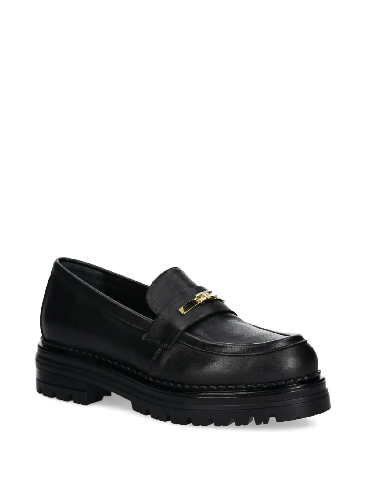 Elisabetta Franchi La Mia Bambina buckle-detail lug-sole loafers - Black - 画像1