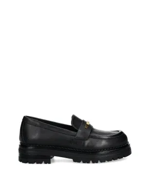 Elisabetta Franchi La Mia Bambina buckle-detail lug-sole loafers - Black - サムネイル2