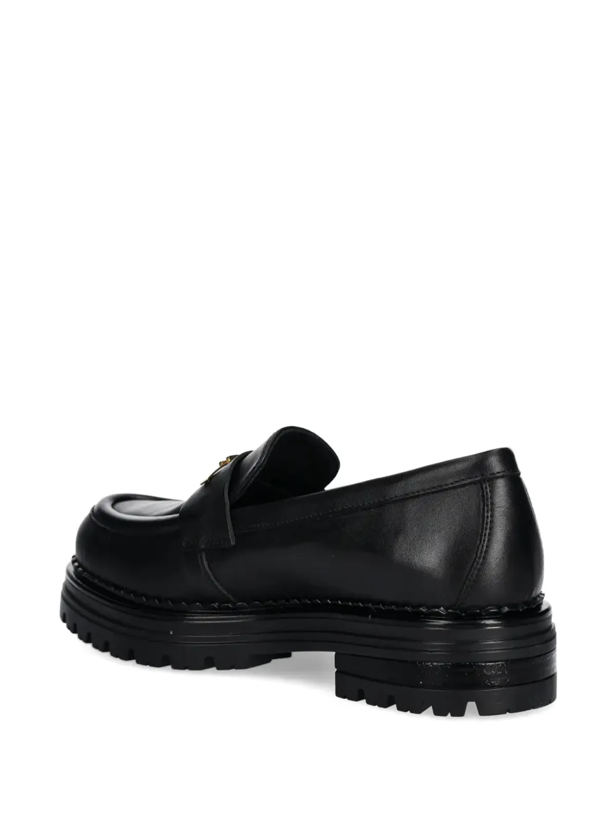 Elisabetta Franchi La Mia Bambina buckle-detail lug-sole loafers - Black - 画像3