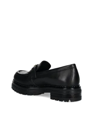 Elisabetta Franchi La Mia Bambina buckle-detail lug-sole loafers - Black - サムネイル3