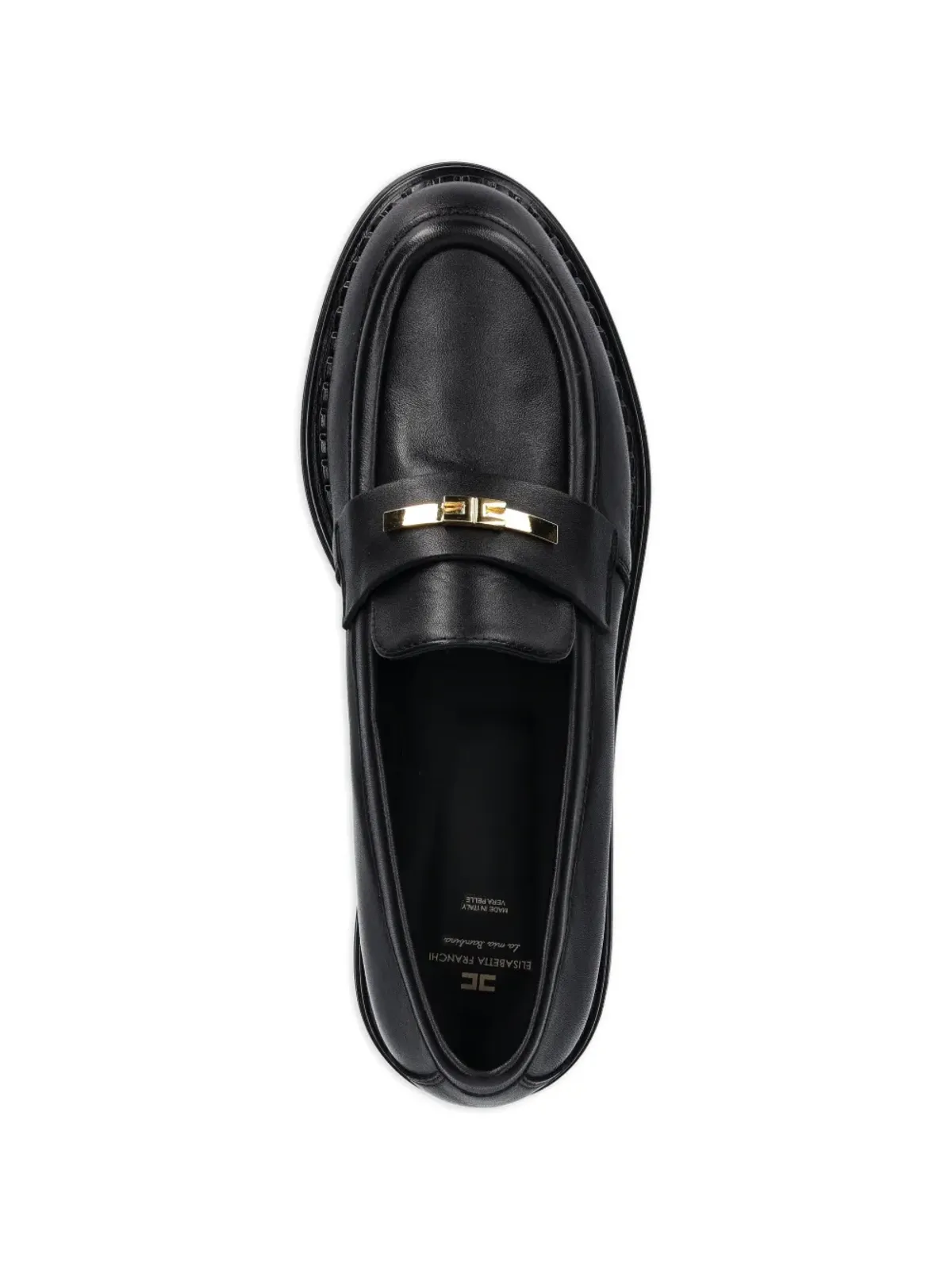 Elisabetta Franchi La Mia Bambina buckle-detail lug-sole loafers - Black - 画像4