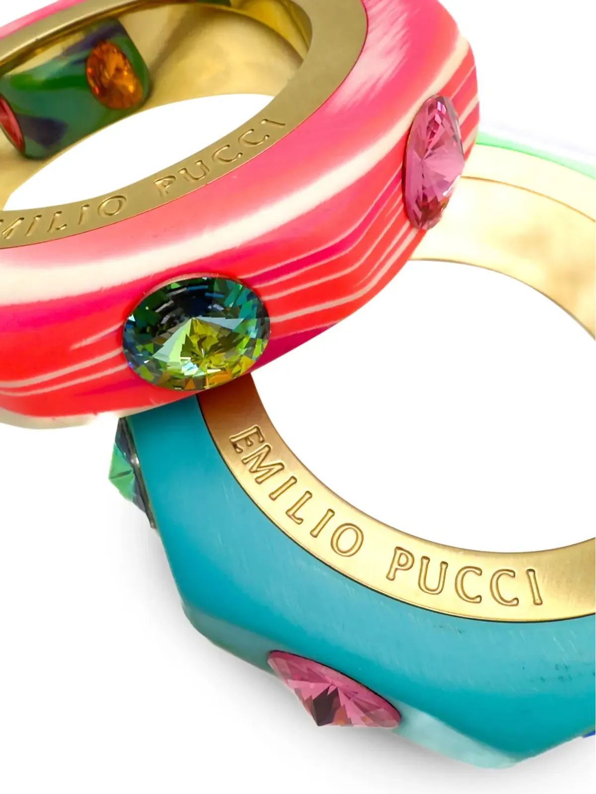 Jennifer Gibson Jewellery 1990年代 マーブルジュエルド バングル - ゴールド - 画像3
