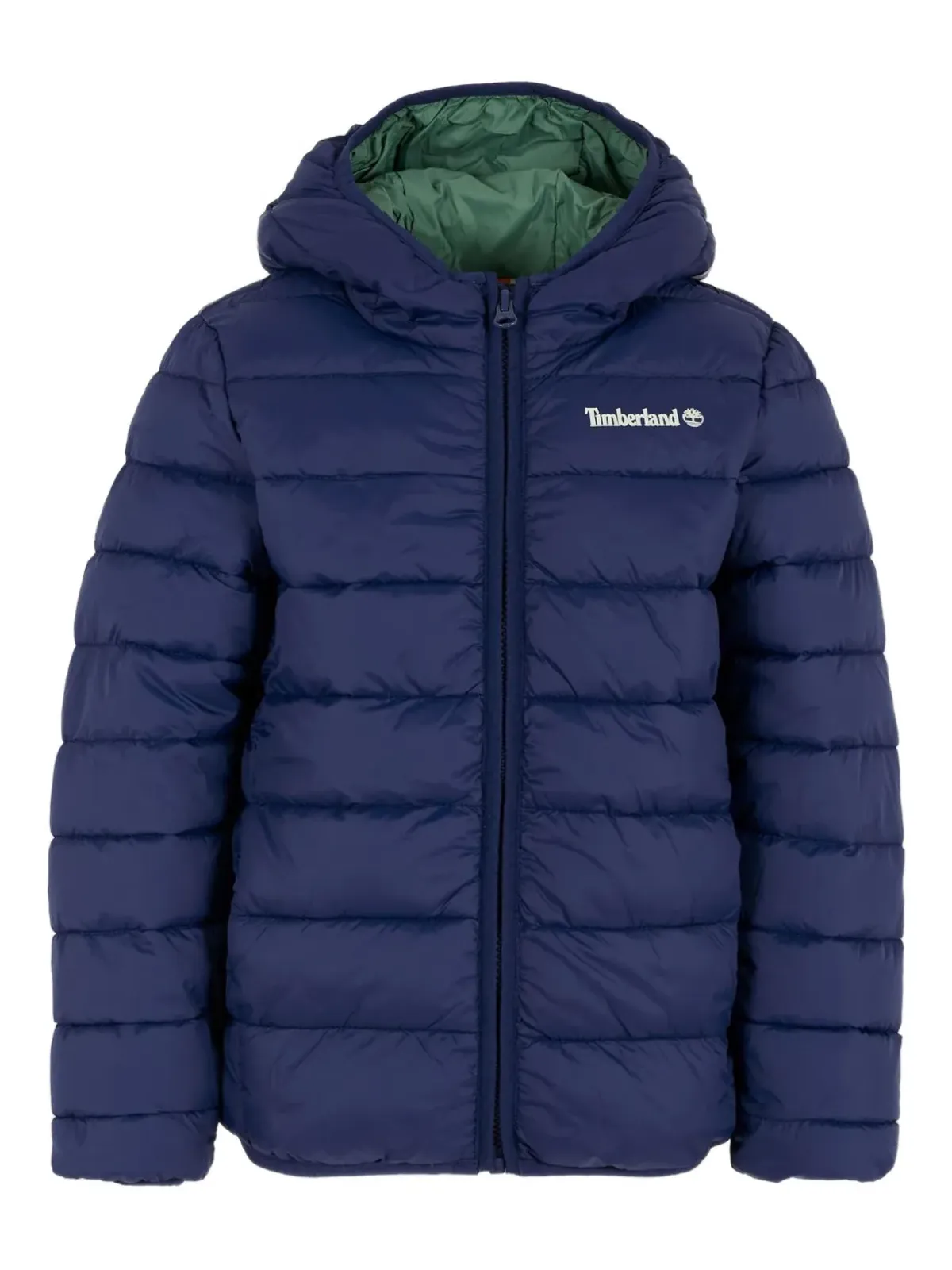 Timberland Kids ロゴディテール キルテッド フーデッドジャケット - ブルー - 画像1