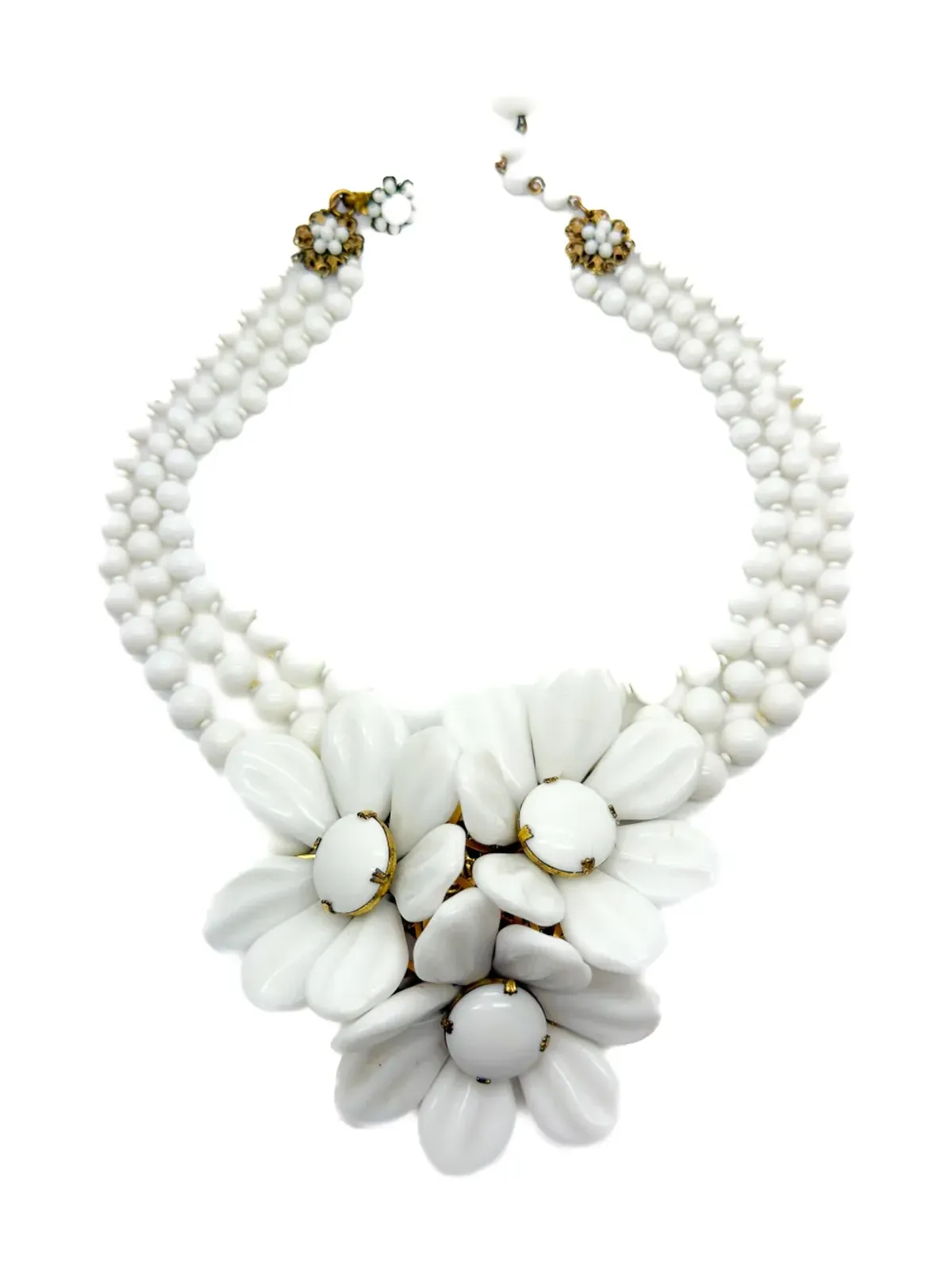 Jennifer Gibson Jewellery 1940年代 花モチーフコサージュ ネックレス - ホワイト ビンテージ - 画像1
