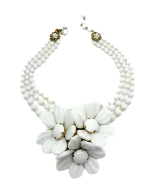 Jennifer Gibson Jewellery 1940年代 花モチーフコサージュ ネックレス - ホワイト ビンテージ - サムネイル1