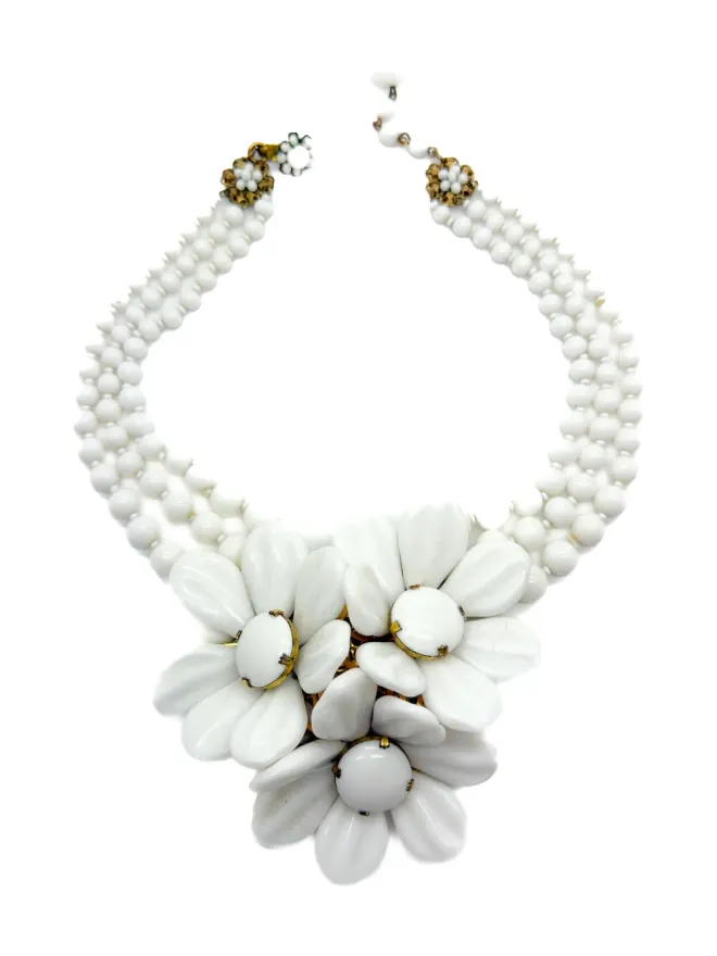 Jennifer Gibson Jewellery Jennifer Gibson Jewellery 1940年代 花モチーフコサージュ ネックレス - ホワイト ビンテージの商品画像