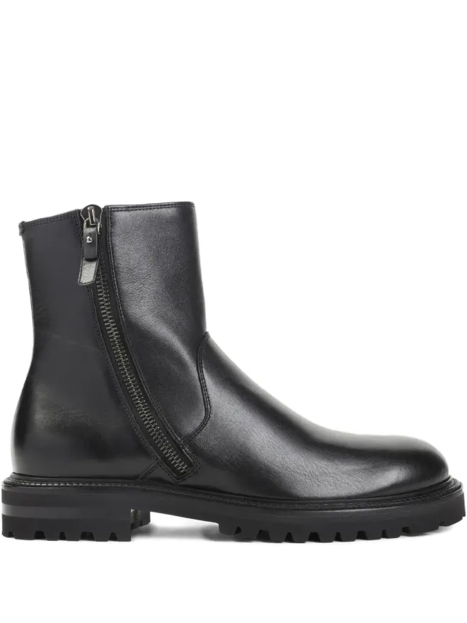 Giorgio Armani Giorgio Armani ジップレザーブーツ（ブラック）の商品画像
