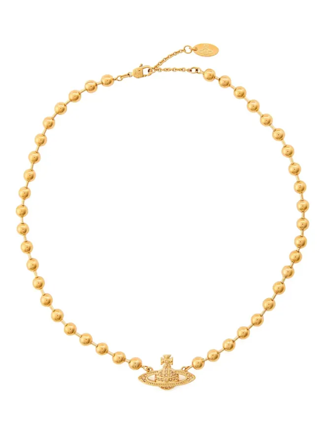 Vivienne Westwood Vivienne Westwood テームズ ミニ 浮き彫り ボールチェーン ネックレス - ゴールドの商品画像