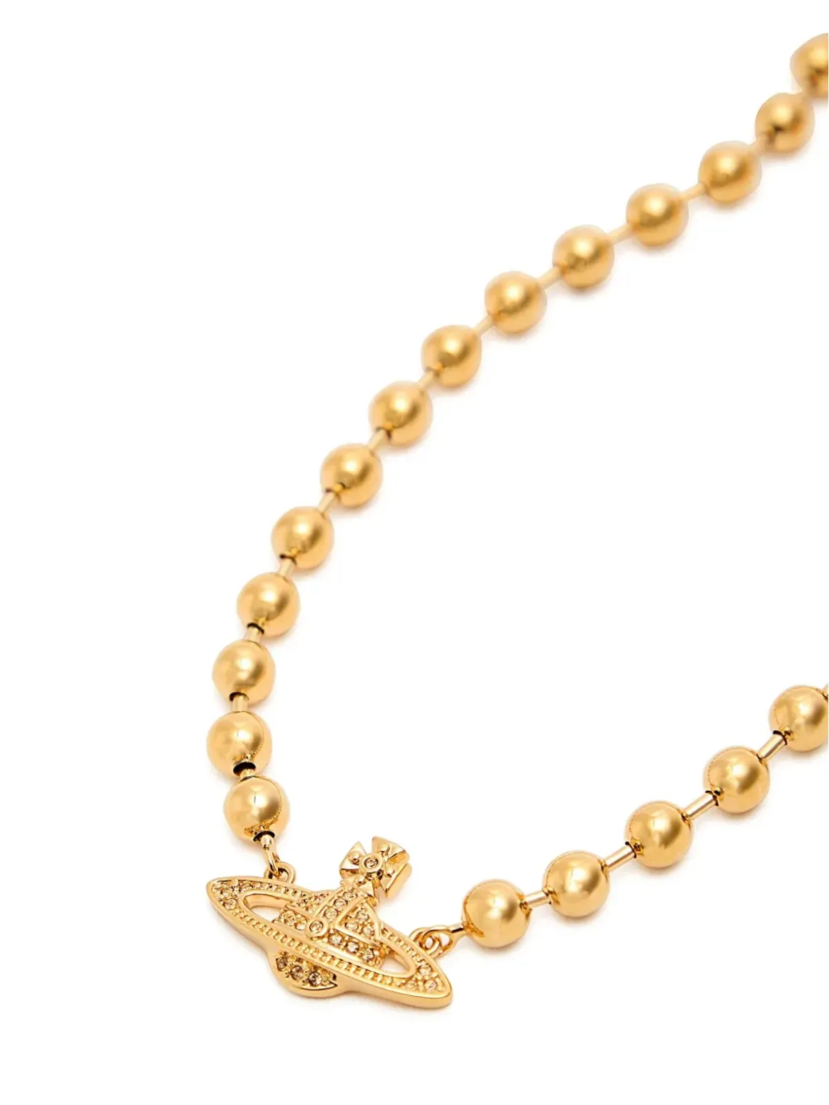 Vivienne Westwood テームズ ミニ 浮き彫り ボールチェーン ネックレス - ゴールド - 画像2