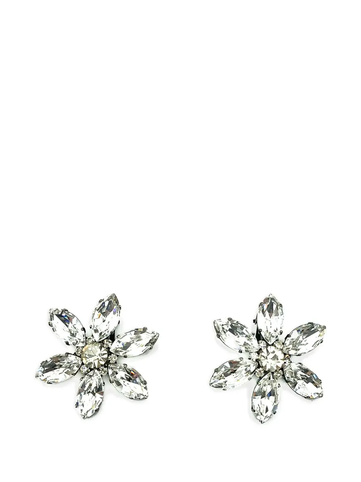 Jennifer Gibson Jewellery 1980年代 ナヴェット クリスタル フラワー ピアス - 画像1