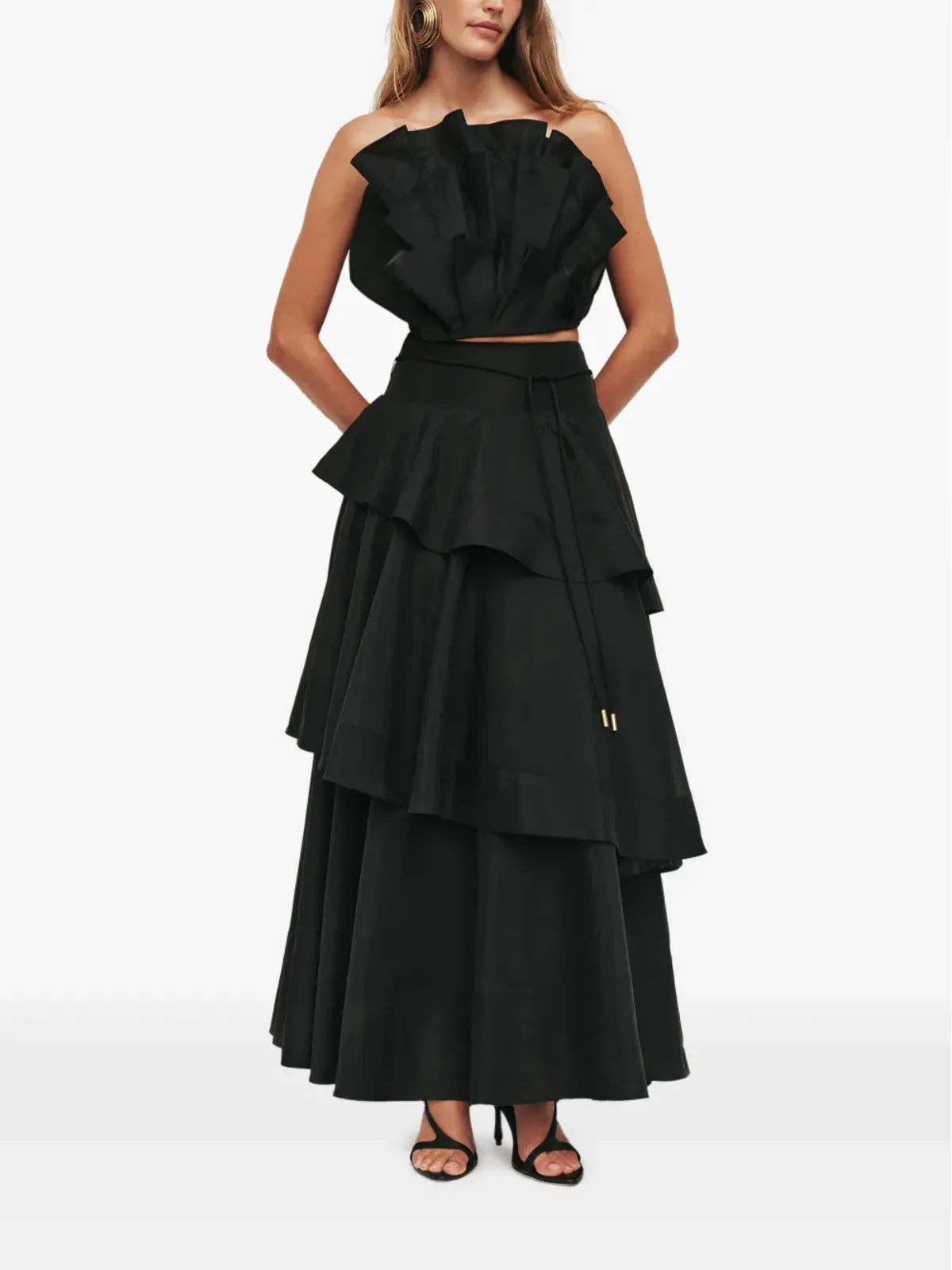 Aje Selestia ruffled top - Black - 画像2