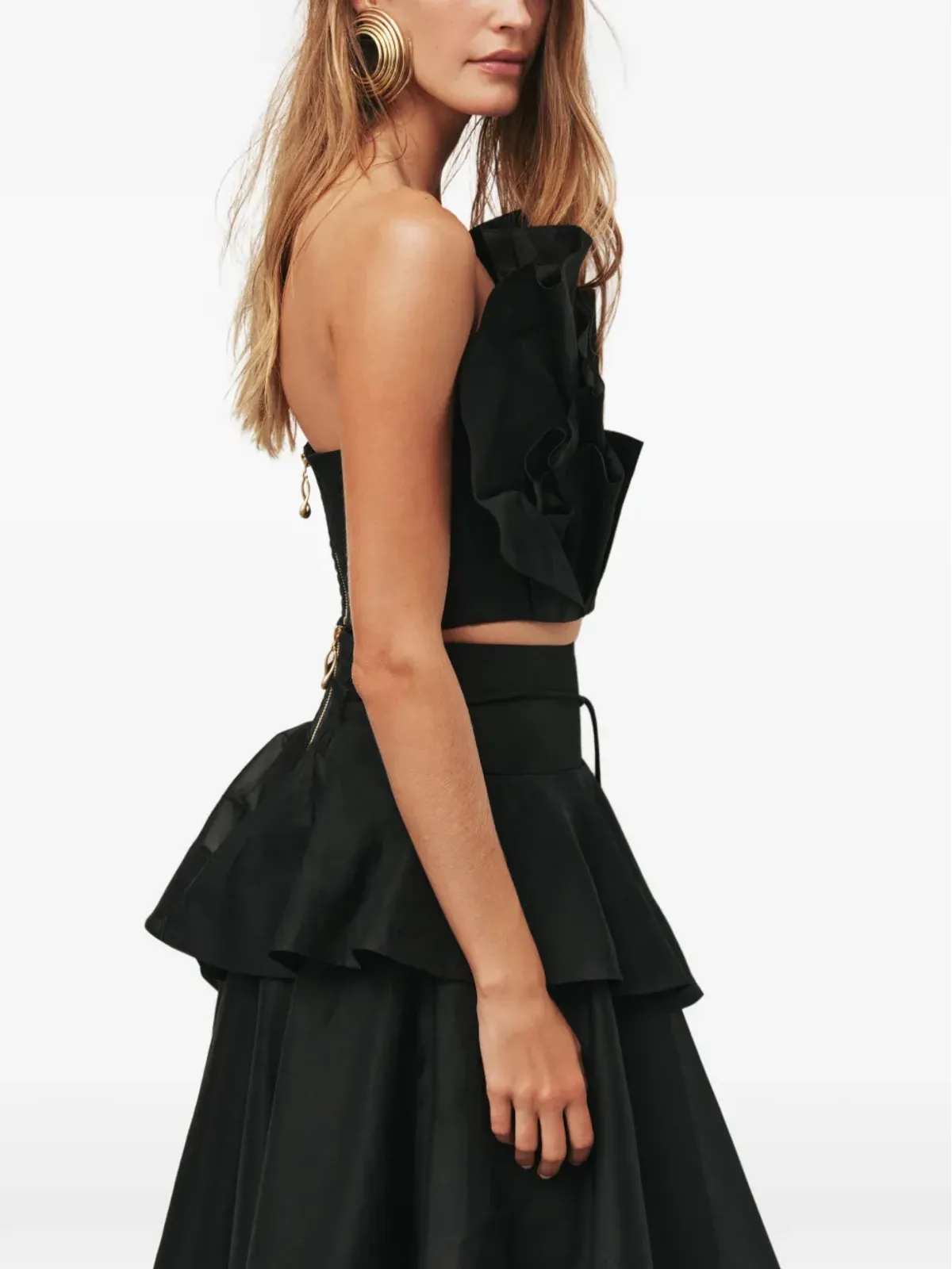 Aje Selestia ruffled top - Black - 画像4