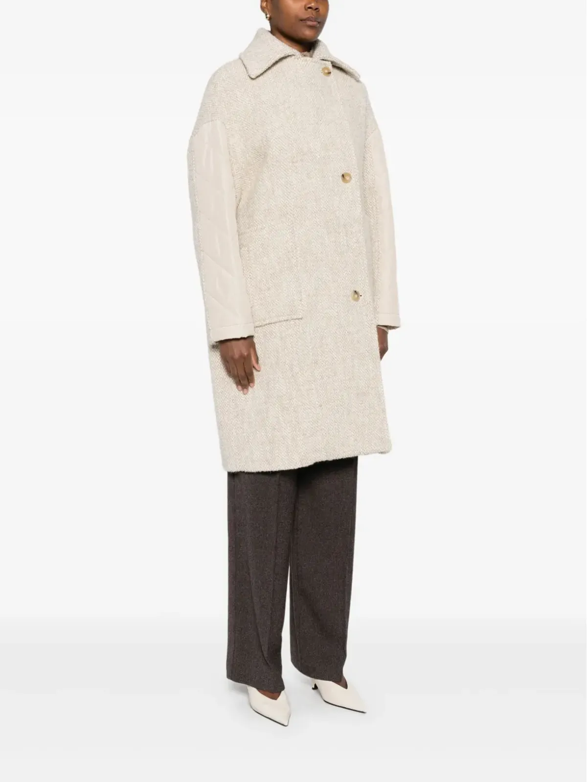 Patrizia Pepe シングルブレストコート FG49 White Greige - 画像3