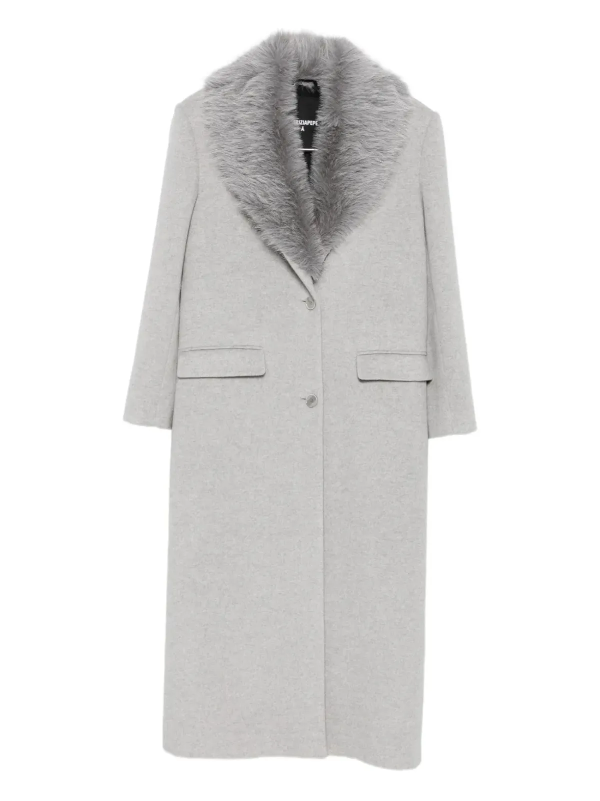 Patrizia Pepe フェイクファー・シングルブレストコート グレー - 画像1
