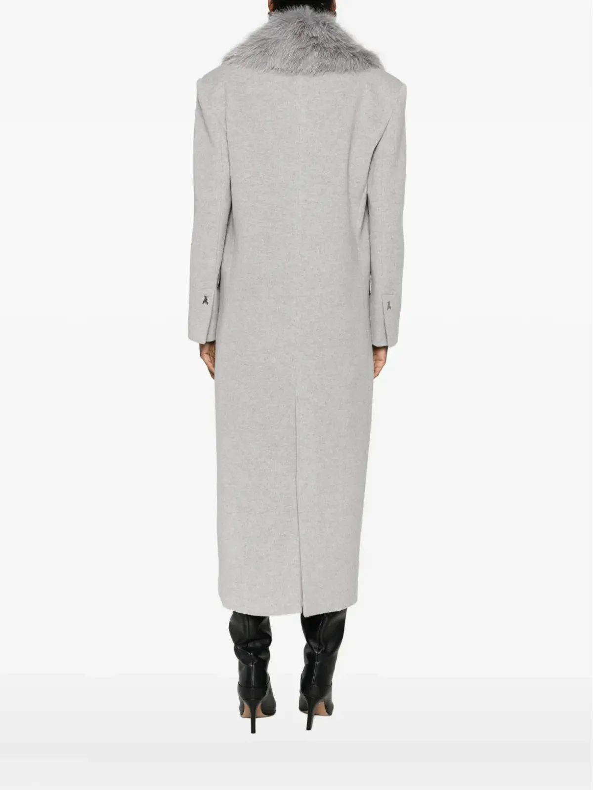 Patrizia Pepe フェイクファー・シングルブレストコート グレー - 画像4