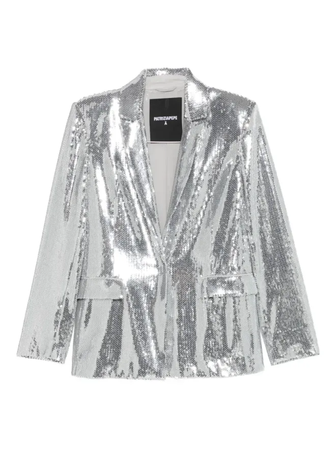 Patrizia Pepe Patrizia Pepe スパンコール付きブレザー（シルバー）の商品画像