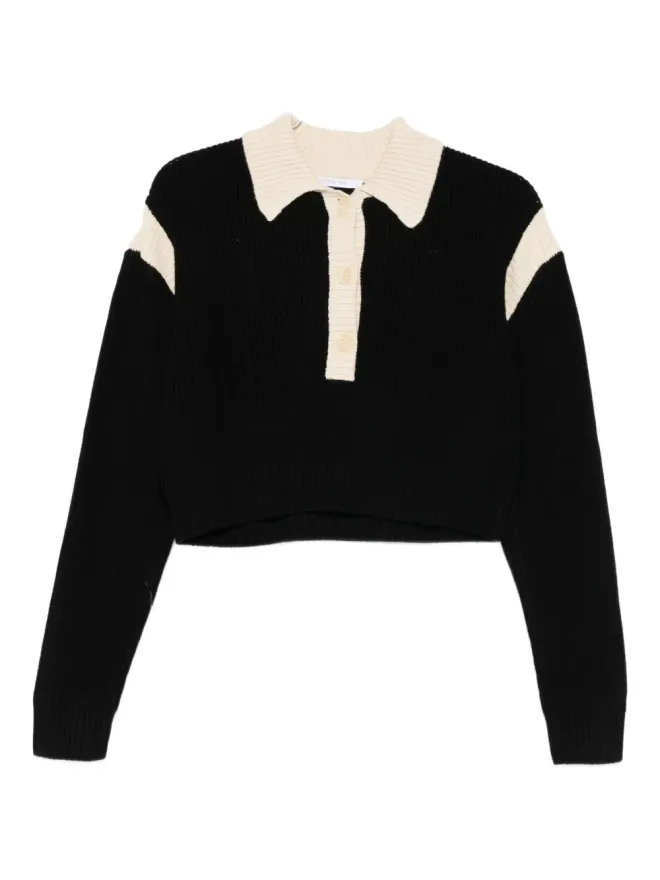 Patrizia Pepe Patrizia Pepe カラーブロックセーター - ブラックの商品画像