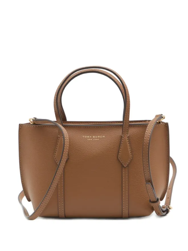 Tory Burch Tory Burch Perry ジップトップ レザー トートバッグ ブラウンの商品画像