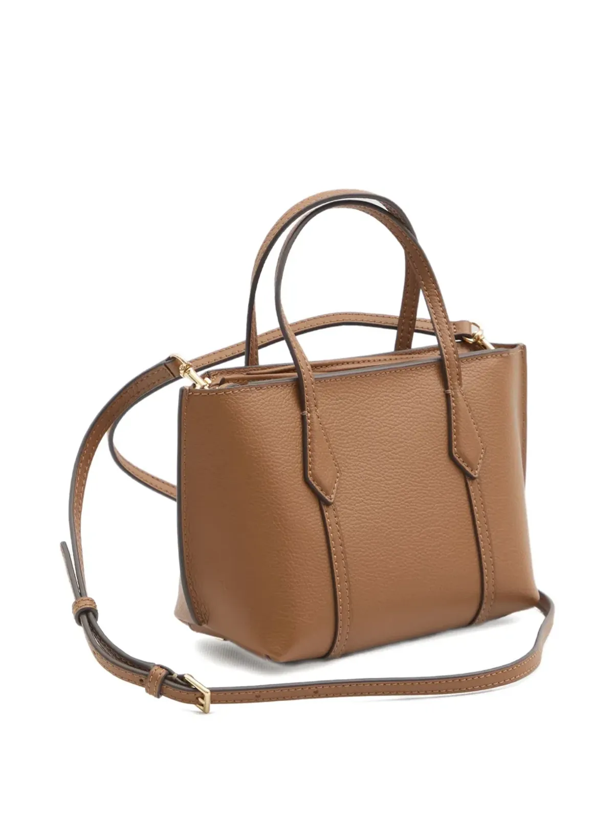 Tory Burch Perry ジップトップ レザー トートバッグ ブラウン - 画像2
