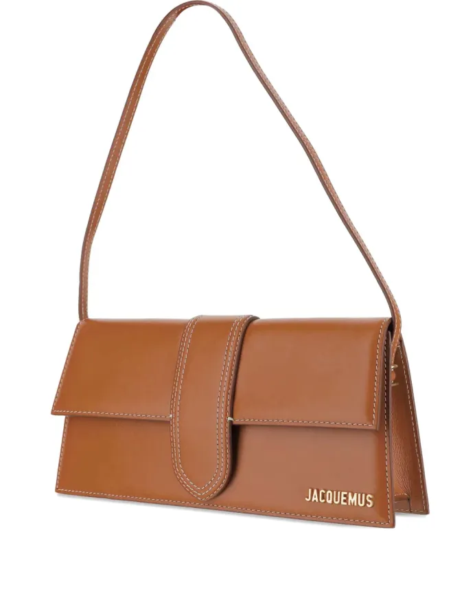 JACQUEMUS Jacquemus The Long Bambino leather flap-closure shoulder bag - Brownの商品画像