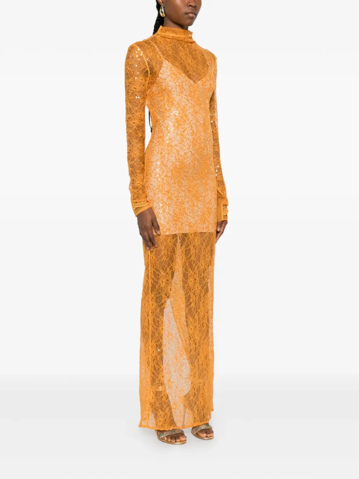Patrizia Pepe スパンコール装飾ミディドレス - 画像3